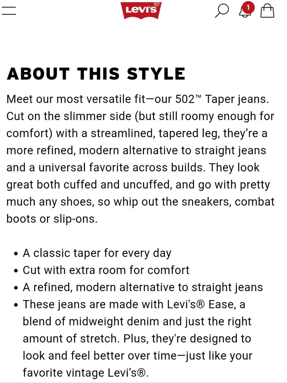 MEN'S LEVI'S 502 BLACK JEANS TAPER FLEX 34X30 - Picture 13 of 13
